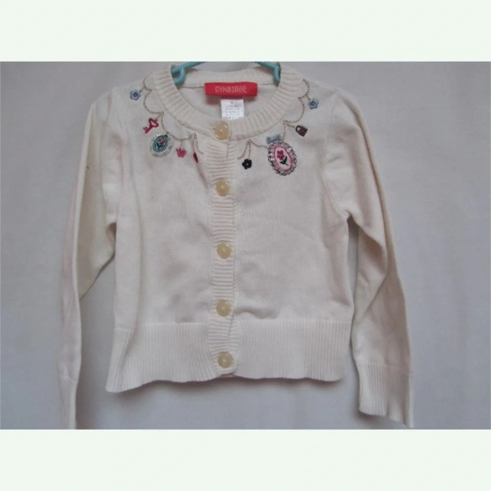 VTG Vintage Gymboree Chelsea Girl Cardigan Sweater Floral Dress 5